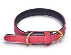 100% Genuine Leather Dog Pet Collar Soft Padded Comfortable Adjustable Quality