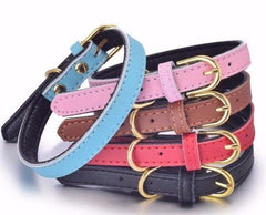 100% Genuine Leather Dog Pet Collar Soft Padded Comfortable Adjustable Quality