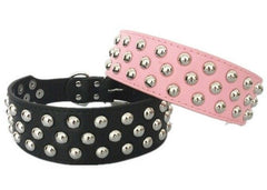 NEW PU Leather Dog Collar Rivets Studs Pit Bull Terrier Pets Large L XL 2" WIDE