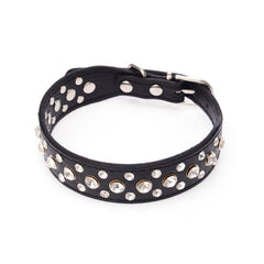 Pretty Diamond Crystal Rhinestone Leather Bling Collar Dog Puppy Cat Kitten XS S