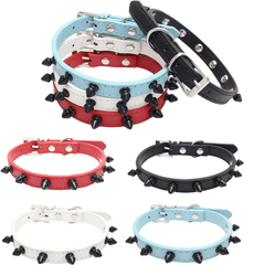 Small Spiked Studded Rivets Dog Pet Leather Collar Black Red White Toy Mini XS S