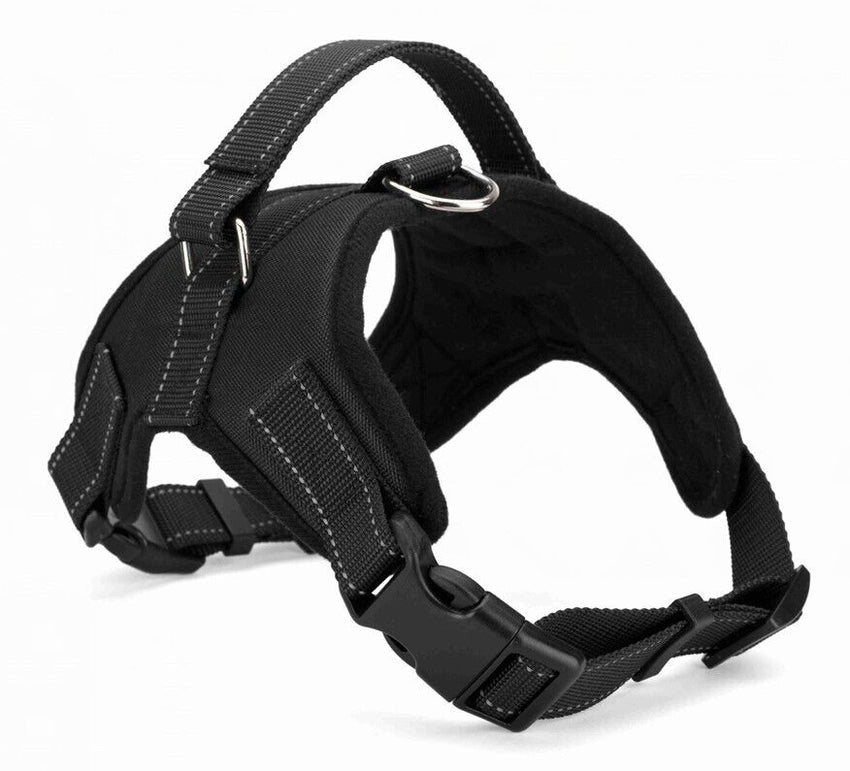 No Pull Adjustable Dog Pet Vest Harness Quality Nylon for Puppies XS BLACK