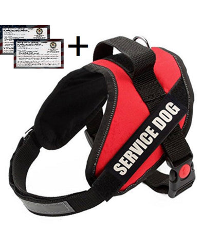 Service Dog Vest Harness, Red, Black All Sizes
