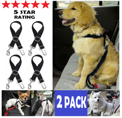 2 Pack Cat Dog Pet Safety Seat belt Clip for Car Vehicle Adjustable Harness Lead